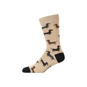 Bamboozld Mens Dash Pups Bamboo Sock Stone