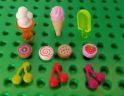LEGO Minifigure Ice Cream Cookies Strawberry Cone Set of 10 Dessert Sundae Sweet