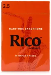 D'Addario Rico Baritone Saxophone Reeds - 2.5 (10-pack)