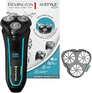 Remington R6 Aqua Men's Electric Razor Wet & Dry Shaver, 100% Waterproof, Fold-Out Detail & Long Hair Trimmer, 60 Min Lithium Battery, USB Charging Function) Rotary Shaver R6000