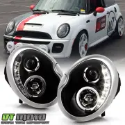 Black 2002-2006 Mini Cooper Projector Headlights w/DRL LED Daytime Running Lamps (for: Mini)