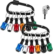 Bit Holder Keychain,1/4" Hex Shank Screwdriver Bits Holder Portable Socket Drill Bit Holder Extension Bar Keychain Screw Adapter Carabiner for Impact Driver Electric Screwdrivers (Style B)