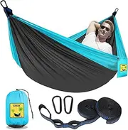 SZHLUX Camping Hammock Single Portable Hammocks with 2 Tree Straps and Attached Carry Bag