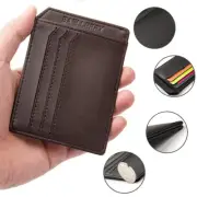 ID Credit Card Holder Men Women Minimalist Slim Leather Wallet Front Pocket Gift
