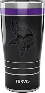 Tervis Traveler NFL Minnesota Vikings - Night Game Triple Walled Insulated Tumbler Travel Cup Keeps Drinks Cold & Hot, 20oz, Stainless Steel
