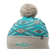 686 Girls Chalet Pom Beanie (Teal / Light Grey) M0WBNE71-TEAL