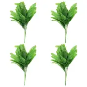 4 Pcs Artificial Greenery Plants 7 Bundles with Persian Leaf Green