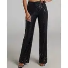 NWT HOUSE OF HARLOW Black Sequin Pants Sz Small