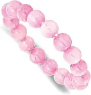 [JewelryWeb] Pink Dyed Jade Quartz 10.00mm Beaded Stretch Bracelet-Stretch-Bracelet for Women