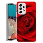 For Samsung Galaxy A23 5g A52 A53 TPU Case Cover+Glass(Red Rose)
