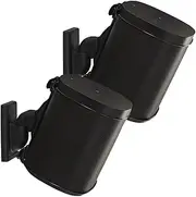 Sanus Adjustable Speaker Wall Mounts Designed for SONOS ONE, Play:1 & Play:3 - Pair (Black)