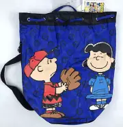 NWT vintage 90s PEANUTS CHARLIE BROWN LUCY DRAWSTRING BAG backpack cartoon NOS
