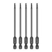 5pcs 2.5mm Metric Hex Head Wrench Drill Bit 100mm Length Magnetic Bits, Black