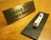 Custom Engraved 1x3 Dark Bronze Name Tag | Badge & Pin | Employee Personalized