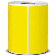 DIRECT THERMAL PERM 100X150 400LPR 25MM PERFORATED YELLOW 1AC