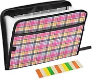 Colorful Squares Expanding Folders 13 Pockets A4 Letter Size Accordion File Folders with Zipper Closure Paper Expanding File Folder for Office Supply