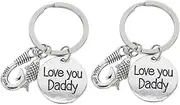 [SAFIGLE] 2pcs Creative Fish Hook Key Chains Key Rings for Father's Day present Lightweight and Durable Bag Ornaments and More