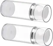 COSMEVIVI Portable Refillable Airless Pump Bottle Set 2pcs - Vacuum Pump Container for Travel - Ideal for Shampoo Lotion Cream Hand Soap Airless Dispenser PP Plastic Pump Bottle for