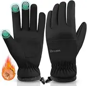 [ihuan] Gloves Men Women Winter Warm Winter Gloves Touchscreen Gloves Windproof Waterproof Non-Slip Sports Gloves Cycling Gloves for Cycling, Running, Skiing, Hiking
