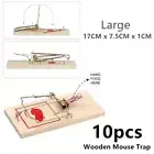 10x Large Wooden Mouse Trap Reusable Mice Rat Snare Catcher Rodent Pest Traps