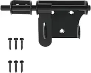 Sliding Bolt Gate Latch 6 Inch Stainless Steel Door Lock, Black Heavy Duty Latch with Padlock Hole for Wooden Gates and Garden Sheds