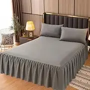 Bed Valance Skirt Coverlet Bed Skirt Bedspread Fitted Bed Sheet 180 * 200CM 200 * 220CM Dustproof Ruffle Individual/Double Bed Princess Sheets Ruffled Cotton Non Slip