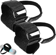 Toyvian 2 Pcs Dumbbell Foot Attachment - Adjustable Ankle Weights,Fabric Ankle Straps for Weight Lifting,Tibialis Trainer, Leg Workout Equipment for Home Gym Men Women Black