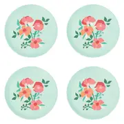4PK Annabel Trends Bamboo Plate Sherbet Poppies Food Serving Dish 20cm Round