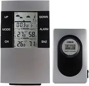 JSEIAJB Weather Station Alarm Clock Indoor Outdoor Thermometer Hygrometer Desk & Table Clocks