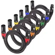 XLR Cables 35ft 6 Packs - Microphone Cable Braided with 3 Pin XLR Male to Fem...