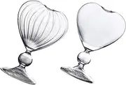Cabilock 2pcs Heart-Shaped Glass Goblet Bar Glass Goblets Cocktail Glass Transparent