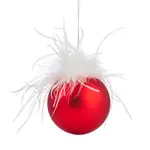Bloomingdale's Red Glass Feather Ball Ornament - Exclusive