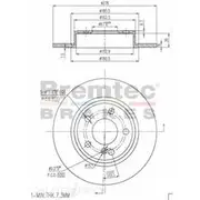 Bremtec Euro-Line GeoZinc Coated Brake Rotor - BDR25220EL