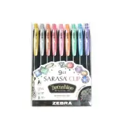 Zebra Pen Zebra SARASA Clip PN 9CT Shiny, 9 Count Metallic Assorted