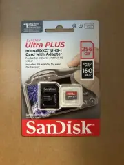 SanDisk Ultra Plus 256GB Micro SD Card Class 160MB/s microSDXC UHS-I + Adapter