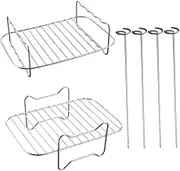 OFFSCH 1 Set Double Steaming Bracket Grill Rack Kit for Air Fryer Multi Functional Cooking Accessories for Versatile Recipes and Easy Cleaning