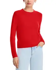 Aqua Rolled Edge Cashmere Sweater - Exclusive