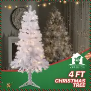 4 FT Artificial Xmas Christmas Tree w/Warm Light LED Party Holiday Décor White