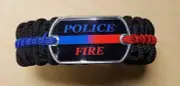 Deluxe ParacordPolice and Fire Thin Blue Line - Thin Red Line Survival Bracelet