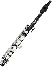 Piccolo Ottavino Half-Size Flute Plated C Key Cupronickel with Cleaning Cloth Scre River Padded Box Black