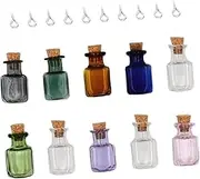 OSOLADY 10pcs Glass Bottles with Cork Lids Jars Fancy Tiny Mini Wedding Spell Vial Bottle Ornament Glassware Shot Bottles Small Glasses Container Apothecary Corks Wishing Bottle Decor Iron