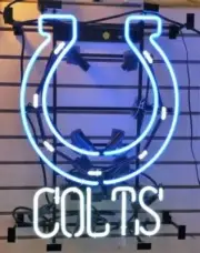 17"x14" Indianapolis Colts Neon Sign Lamp Light Bar Show Gift Man Cave Wall MM