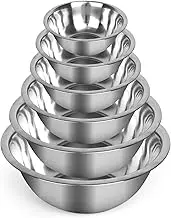 Culinary Depot CUL-101 Stainless Steel Mixing Bowls Set of 6 for Cooking, Baking, Meal Prep, Serving, Nestin, Nesting, Salads, 3/4-1.5-3-4-5-8 Quarts, Steal