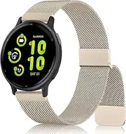 Metal Bands Compatible with Garmin Vivoactive 5 / Vivoactive 3 Watch Band, Garmin Venu 2 Plus / Venu Sq / Venu Watch Bands Women Men, Stainless Steel Replacement Strap for Garmin Forerunner 55 245 645