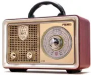 Elegant J-110 Retro Portable Radio: Bluetooth, 3-Way Charging & Built-in Clock