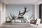 3D Antlers Brown Wallpaper Wall Murals Removable Wallpaper 340