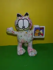 9" Garfield Cat Colorful Stars Print Paint Splatter Stuffed Animal Toy Doll w/Ta