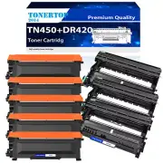 5PK TN450 Toner & 3PK DR420 Drum For Brother TN420 HL-2280DW FAX-2840 MFC-7240