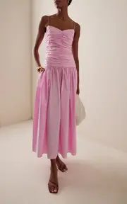 [Matteau] Exclusive Gathered Cotton Drop-Waist Dress