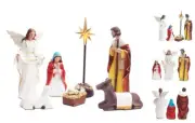 Nativity Figures Set for Christmas Indoor, 7Pcs Nativity Set Sculpted Hand